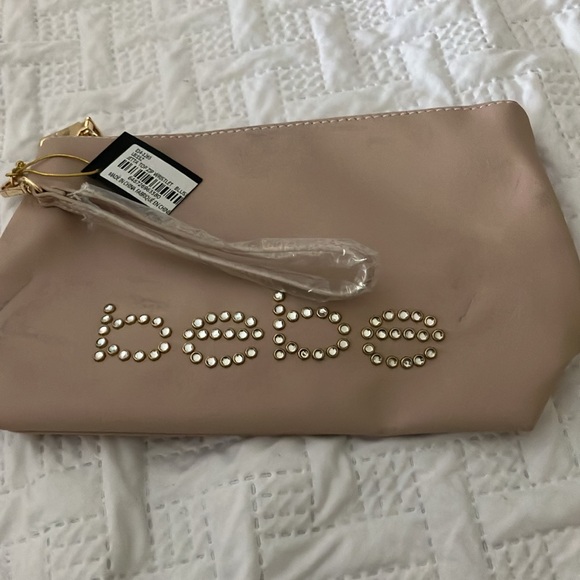 Bebe top zip wristlet blush color - Picture 3 of 6